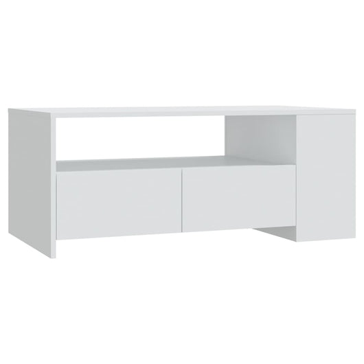 Tavolino da Salotto-Tavolino da soggiorno-Tavolo Bianco 102x55x42 cm in Legno Multistrato 739852