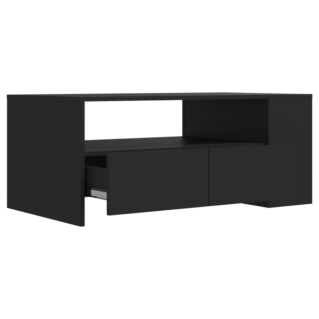 Tavolino da Salotto Nero 102x55x42 cm in Legno Compensato 810918