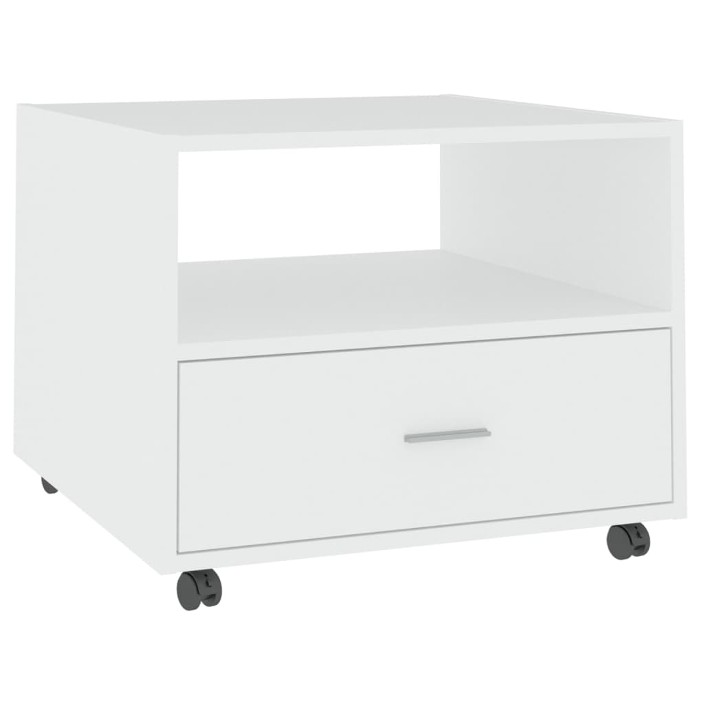Tavolino da Salotto Bianco 55x55x40 cm in Legno Multistrato 810926