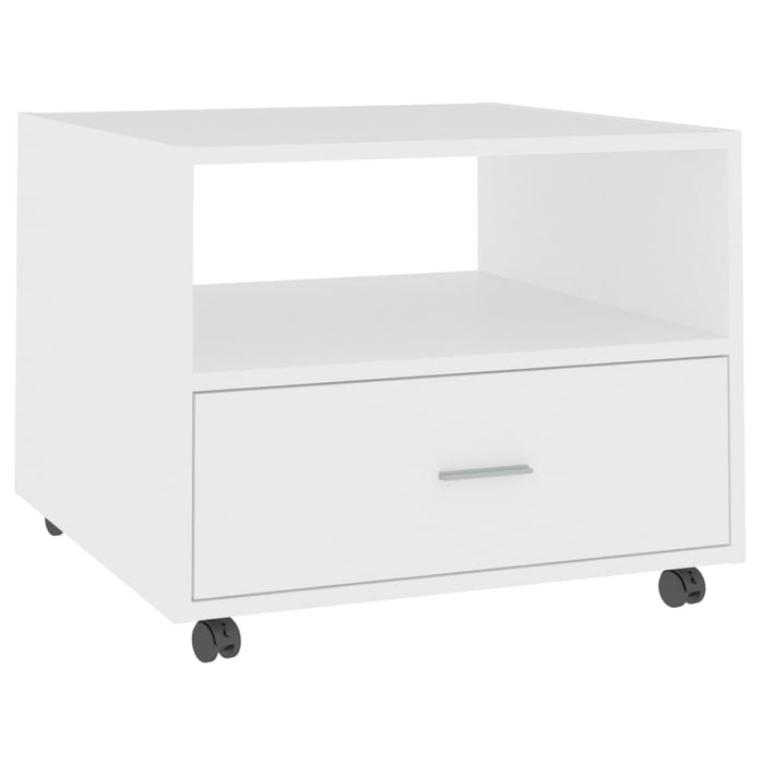 Tavolino da Salotto Bianco 55x55x40 cm in Legno Multistrato 810926