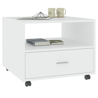 Tavolino da Salotto Bianco 55x55x40 cm in Legno Multistrato 810926