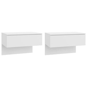 Comodino a Muro 2pz Bianco in Legno Multistrato cod mxl 30952