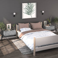 Comodino a Muro-Tavolino da notte sospeso Grigio Cemento 720864