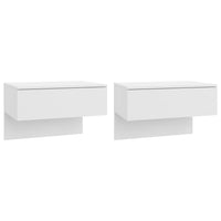 Comodini a Muro 2 pz Bianco Lucido 810948