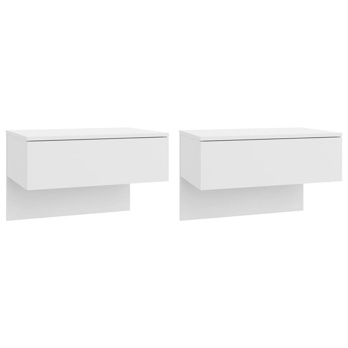Comodini a Muro 2 pz Bianco Lucido 810948