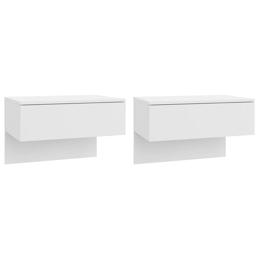 Comodini a Muro 2 pz-Set di 2 Tavolino da notte Bianco Lucido