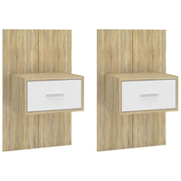 Comodini da Parete 2 pz Bianco e Sonoma in Legno Ingegnerizzato cod mxl 29927