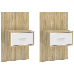 Comodini da Parete 2 pz Bianco e Sonoma in Legno Ingegnerizzato cod mxl 29927