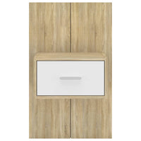 Comodini da Parete 2 pz Bianco e Sonoma in Legno Ingegnerizzato cod mxl 29927