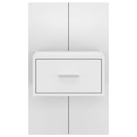 Comodino a Muro Bianco Lucido 810983