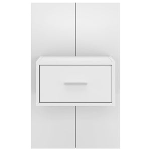 Comodino a Muro Bianco Lucido 810983