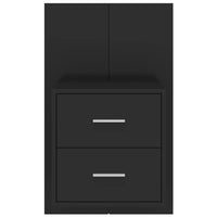 Comodino a Parete-Tavolino da notte sospeso Nero 360872