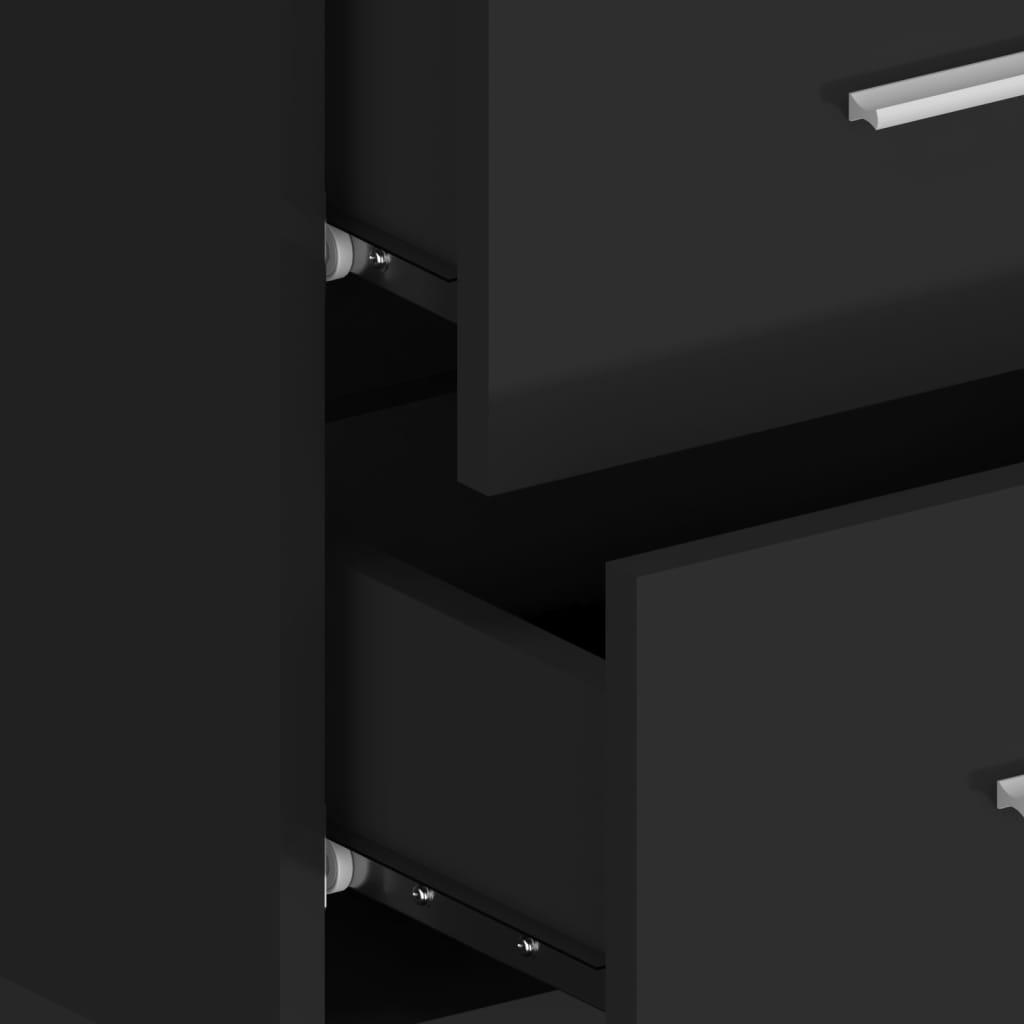 Comodino a Parete Nero 810991