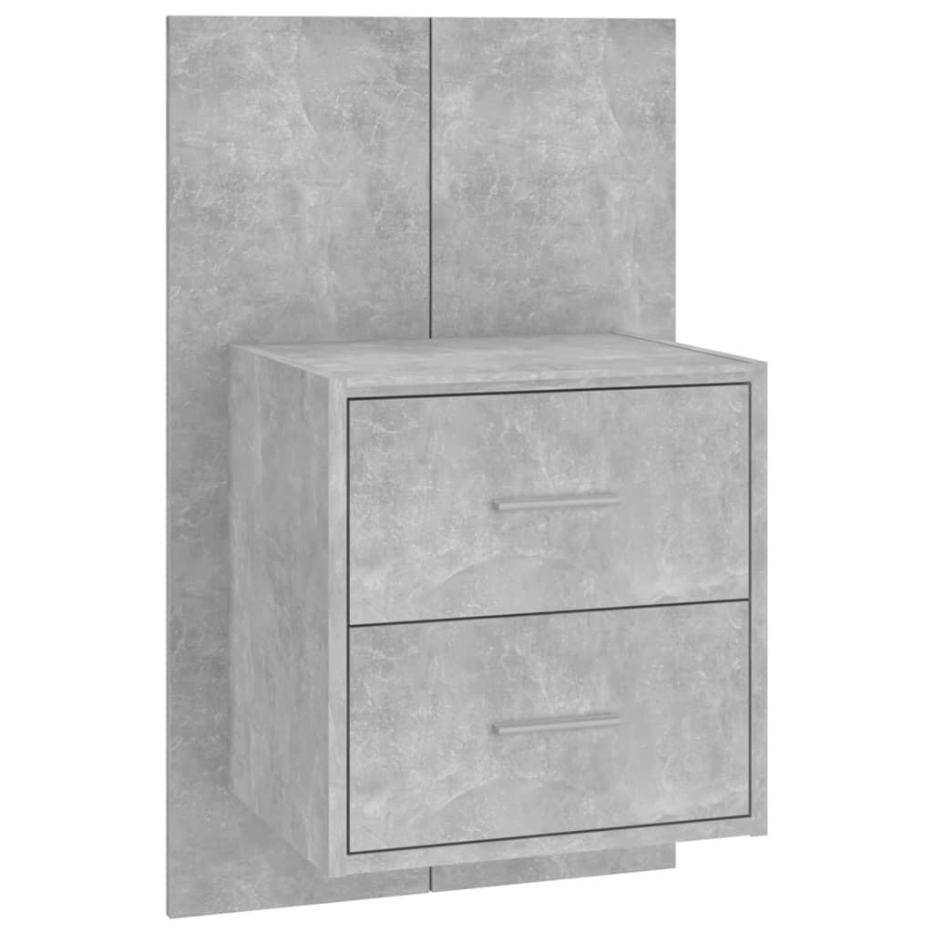 Comodini a Muro 2 pz-Set di 2 Tavolino da notte Grigio Cemento 655582