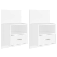 Comodini a Parete 2 pz-Set di 2 Tavolino da notte Bianchi 677181