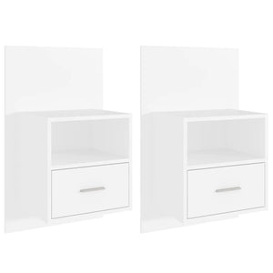 Comodini a Parete 2 pz-Set di 2 Tavolino da notte Bianchi 677181