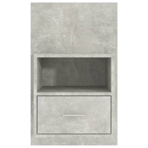 Comodini a Muro 2 pz-Set di 2 Tavolino da notte Grigio Cemento 292642