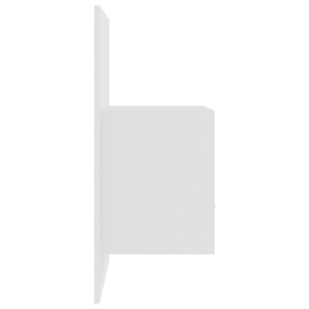 Comodino a Muro-Tavolino da notte sospeso Bianco Lucido 471739