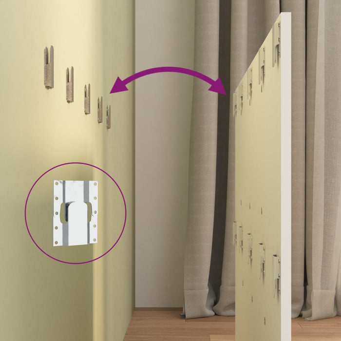 Testiera per Letto-Testata-Testiera Decorativa Bianca 120x1,5x80 cm in Legno Multistrato