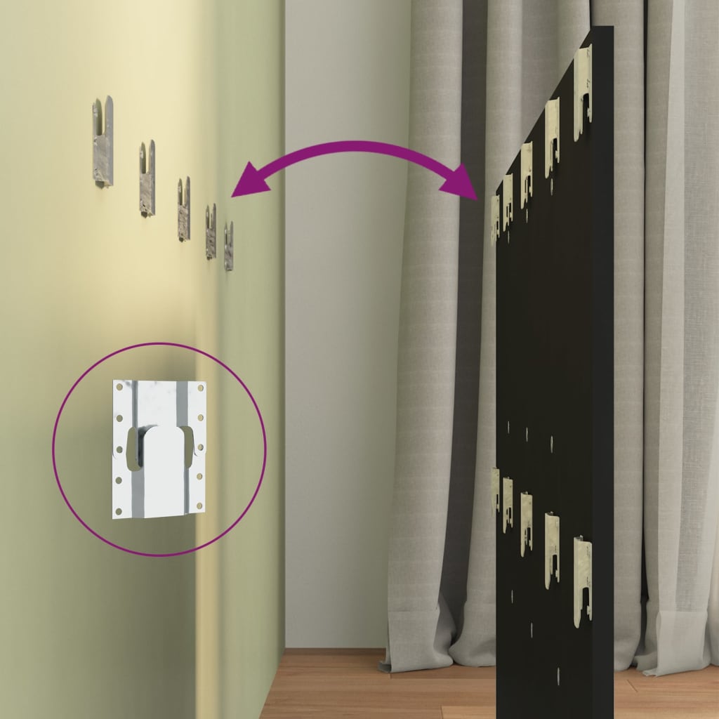 Testiera per Letto-Testata-Testiera Decorativa Nera 120x1,5x80 cm in Legno Multistrato