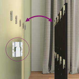 Testiera per Letto-Testata-Testiera Decorativa Nera 120x1,5x80 cm in Legno Multistrato