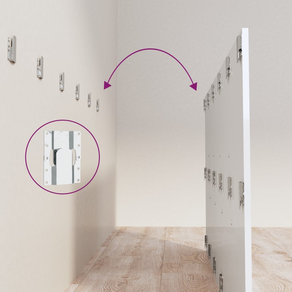 Testiera per Letto-Testata-Testiera Decorativa Bianco Lucido 200x1,5x80cm Legno Multistrato