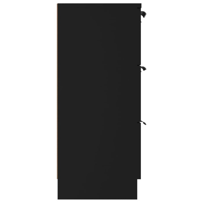 Credenza Nera 60x30x70 cm in Legno Multistrato cod mxl 24807