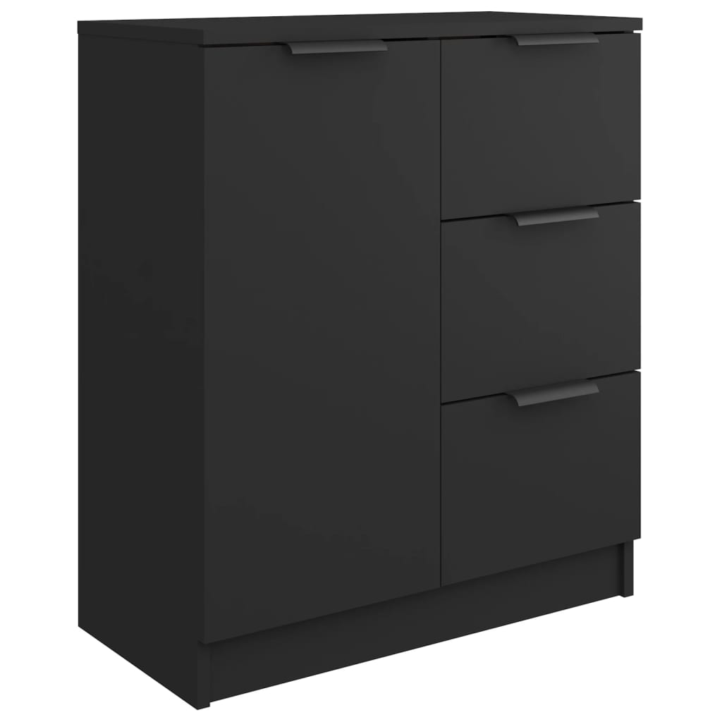 Credenza-Buffet-Armadio da cucina Nera 60x30x70 cm in Legno Multistrato