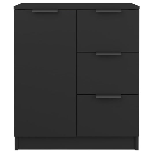 Credenza-Buffet-Armadio da cucina Nera 60x30x70 cm in Legno Multistrato