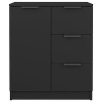 Credenza Nera 60x30x70 cm in Legno Multistrato 811080