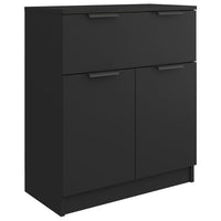 Credenza-Buffet-Armadio da cucina Nera 60x30x70 cm in Legno Multistrato 300412