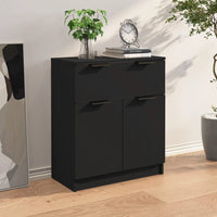 Credenza-Buffet-Armadio da cucina Nera 60x30x70 cm in Legno Multistrato 300412
