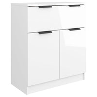 Credenza Bianco Lucido 60x30x70 cm in Legno Multistrato 811094