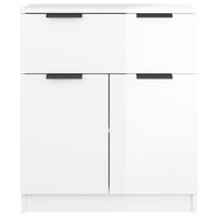 Credenza Bianco Lucido 60x30x70 cm in Legno Multistrato 811094