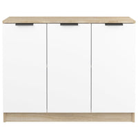 Credenza Bianca e Rovere Sonoma 90,5x30x70cm Legno Multistrato 811192
