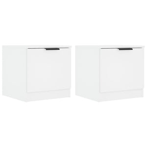 Comodini 2 pz-Set di 2 Tavolino da notte Bianco Lucido 40x39x40 cm
