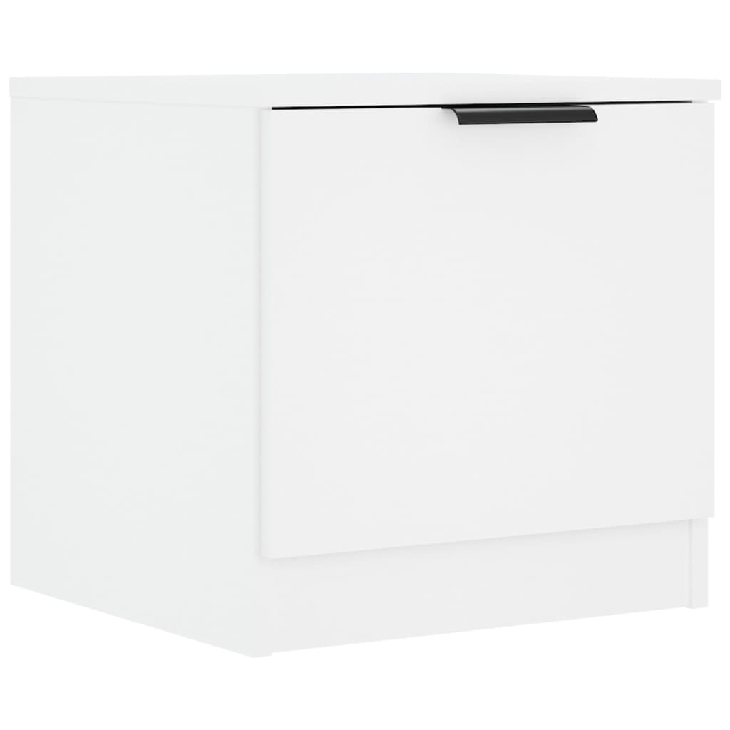 Comodini 2 pz Bianco Lucido 40x39x40 cm 811197