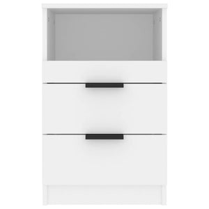 Comodini a Muro 2 pz Bianchi in Legno Multistrato 811233