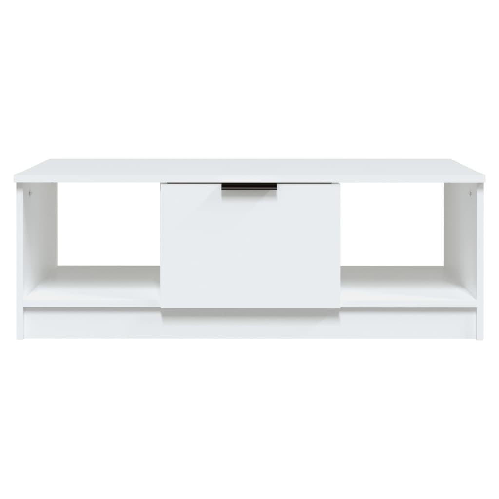Tavolino da Salotto-Tavolino da soggiorno-Tavolo Bianco 102x50x36 cm in Legno Multistrato 411025