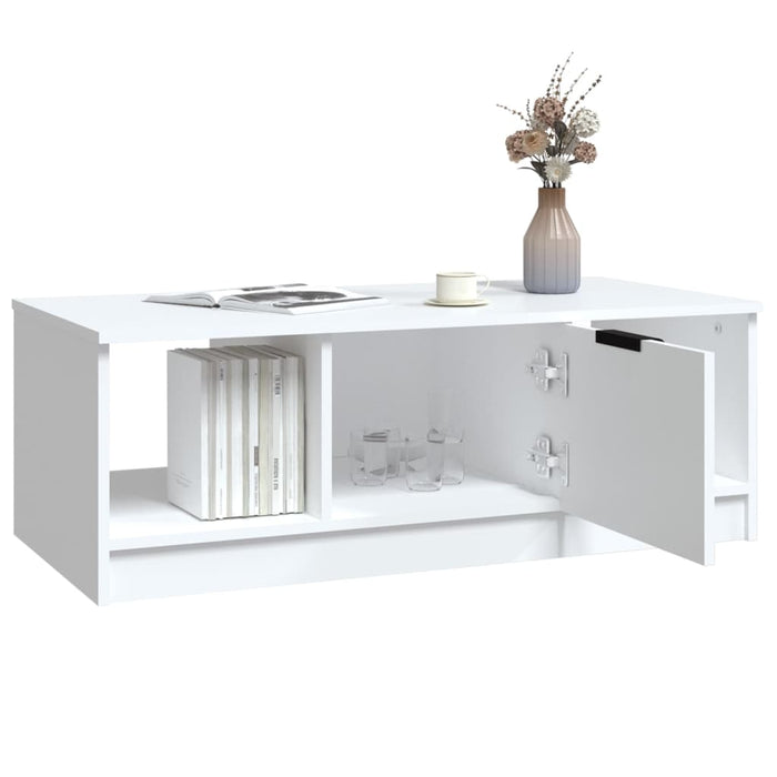 Tavolino da Salotto-Tavolino da soggiorno-Tavolo Bianco 102x50x36 cm in Legno Multistrato 411025