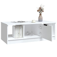 Tavolino da Salotto Bianco 102x50x36 cm in Legno Multistrato cod mxl 16350