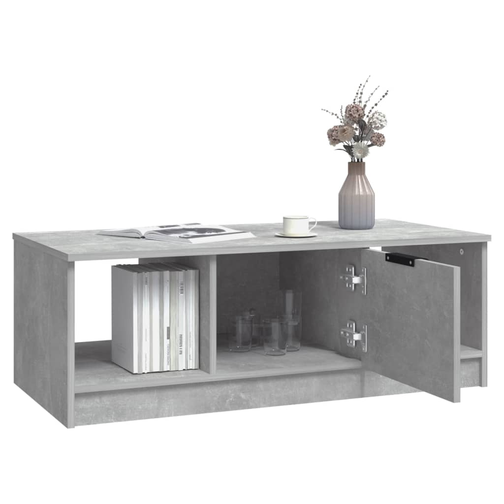 Tavolino Salotto Grigio Cemento 102x50x36 cm Legno Multistrato