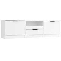 Mobile TV-Credenza TV-Console TV Bianco 140x35x40 cm in Legno Massello