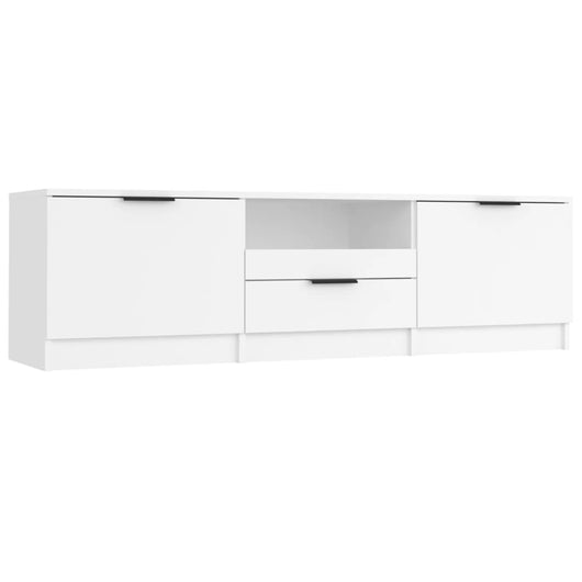 Mobile TV-Credenza TV-Console TV Bianco 140x35x40 cm in Legno Massello
