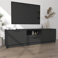 Mobile Porta TV Nero 140x35x40 cm in Legno Multistrato 811449