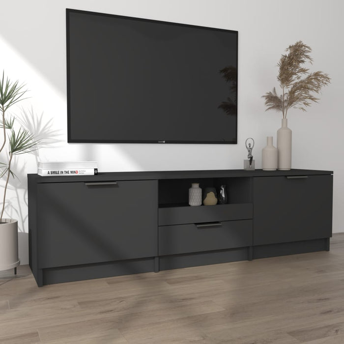 Mobile Porta TV Nero 140x35x40 cm in Legno Multistrato 811449