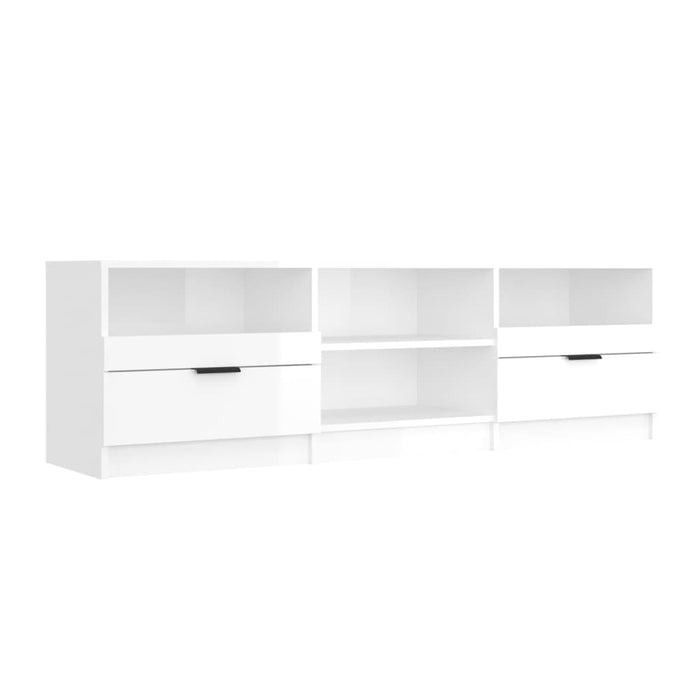 Mobile per TV Bianco Lucido 150x33,5x45cm Legno Ingegnerizzato cod mxl 14054