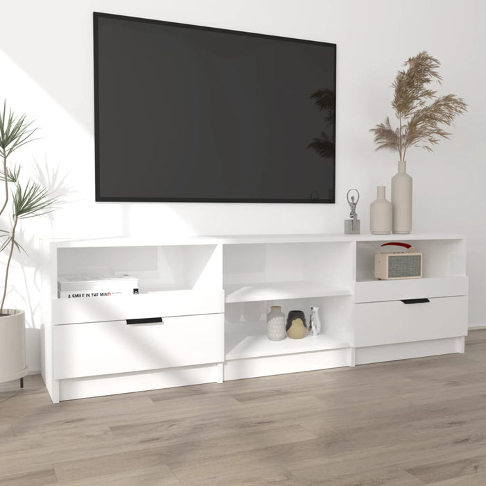 Mobile per TV Bianco Lucido 150x33,5x45cm Legno Ingegnerizzato cod mxl 14054