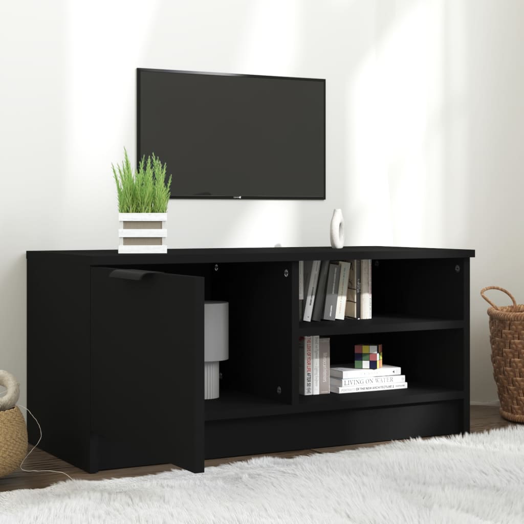 Mobile Porta TV Nero 80x35x36,5 cm in Legno Multistrato cod mxl 23456