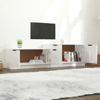 Mobile Porta TV Bianco Lucido 158,5x36x45 cm Legno Multistrato cod mxl 18903